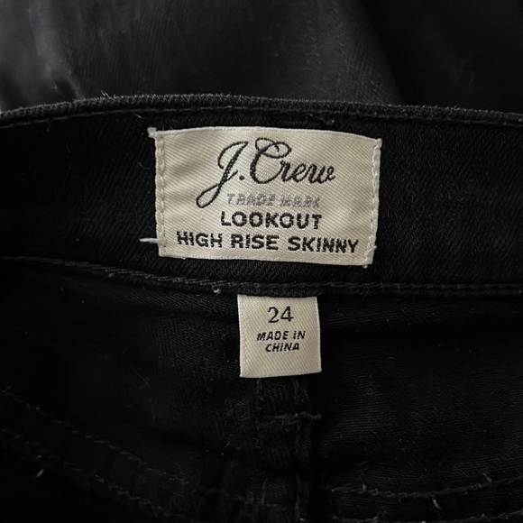 J Crew lookout high rise skinny black busted knee jeans, size 24 - Picture 7 of 11